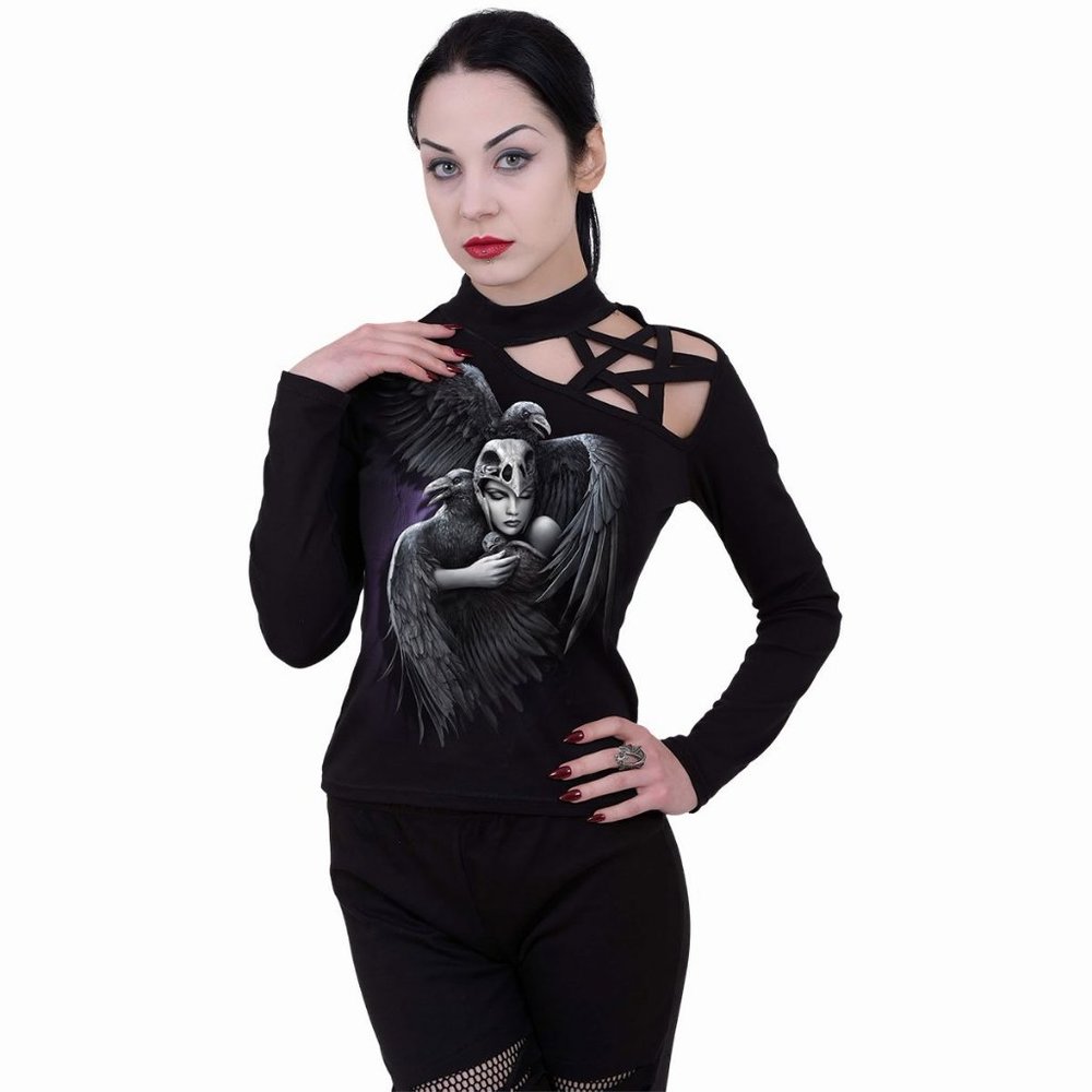 guardian angels Pentagram Shoulder Long sleeve Top